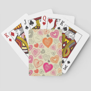 Hearts pattern playing cards