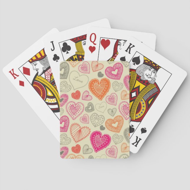 Hearts pattern playing cards (Back)