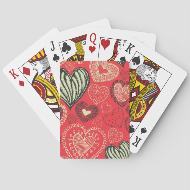 Hearts pattern playing cards (Back)