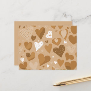 Hearts pattern. postcard
