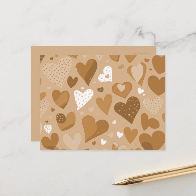 Hearts pattern. postcard (Front/Back In Situ)