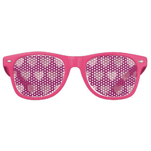 Hearts pattern retro sunglasses