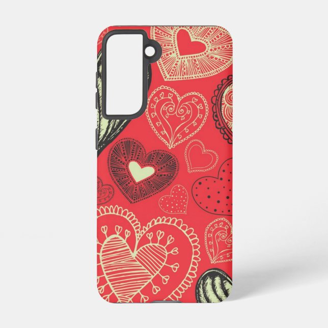 Hearts pattern samsung galaxy s21 case (Back)