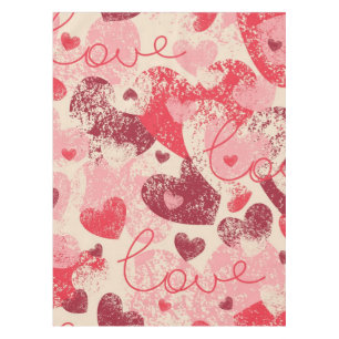 Hearts pattern tablecloth