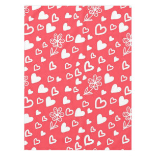 Hearts pattern tablecloth