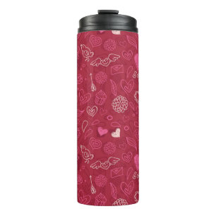 Hearts pattern thermal tumbler