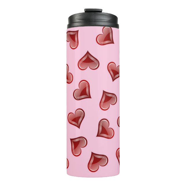 Hearts pattern thermal tumbler (Front)