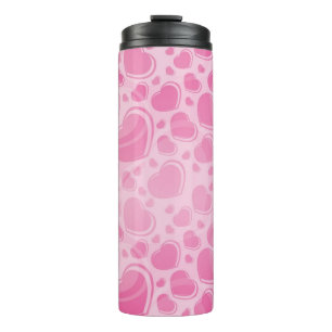 Hearts pattern thermal tumbler