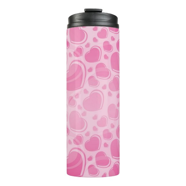 Hearts pattern thermal tumbler (Front)