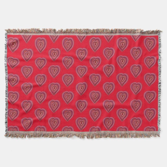 Hearts pattern throw blanket (Front)