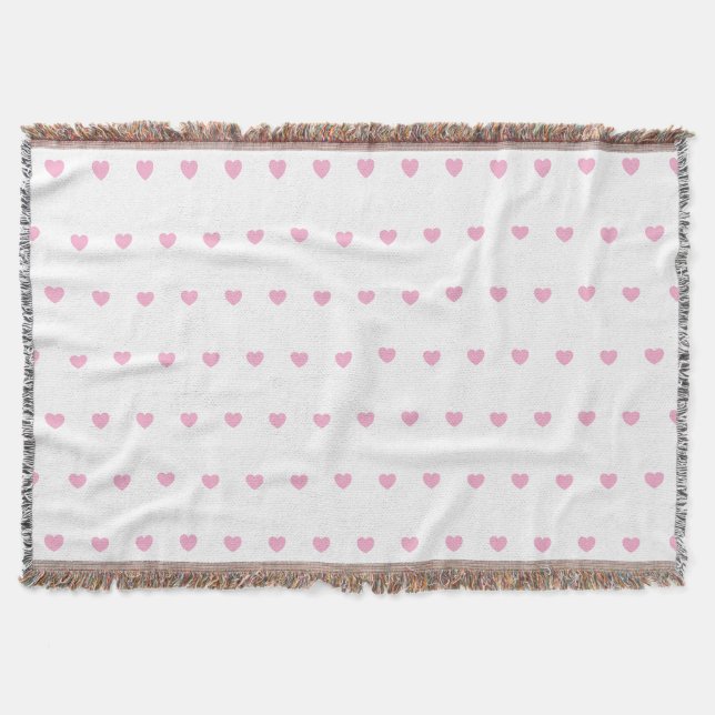 Hearts Pattern Throw Blanket (Front)