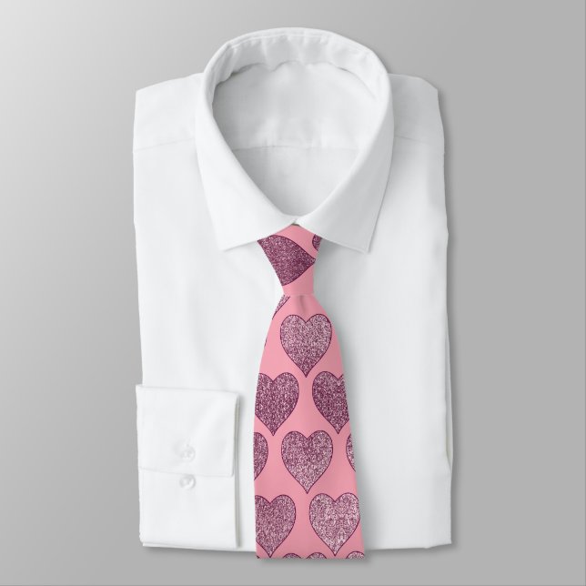 Hearts pattern tie (Tied)