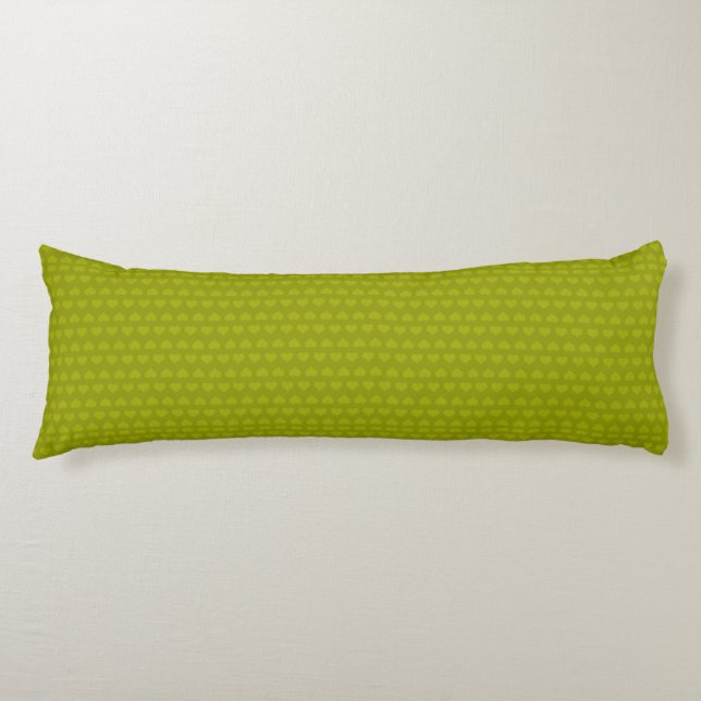 Hearts Pattern-Two Tone/Lime Green Body Pillow (Front)