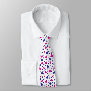 Hearts Pattern Valentines Day Blue Pink  Tie