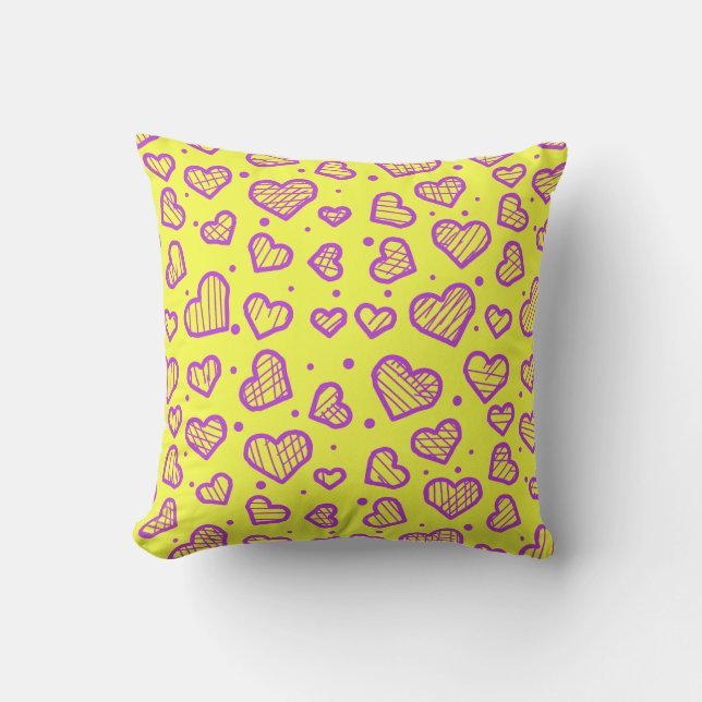 Hearts Pattern - Valentine's Day Inspired Throw Pillow (Front)
