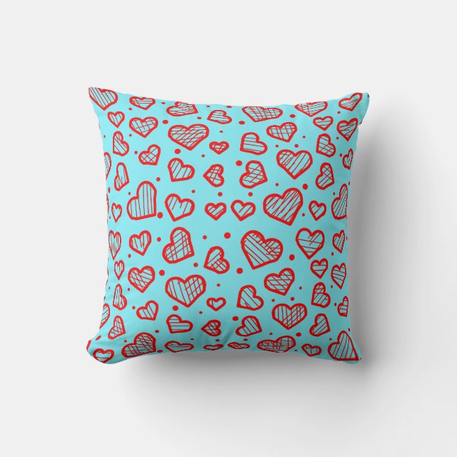 Hearts Pattern - Valentine's Day Inspired Throw Pillow (Front)