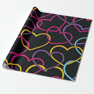 Hearts pattern wrapping paper