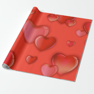 Hearts pattern wrapping paper