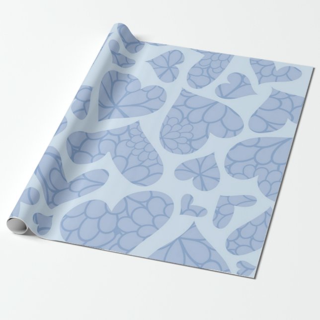 Hearts pattern wrapping paper (Unrolled)