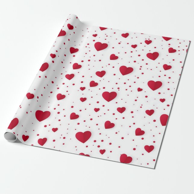 Hearts pattern wrapping paper (Unrolled)