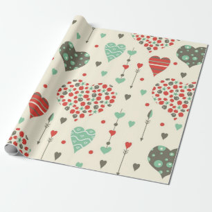 Hearts pattern wrapping paper
