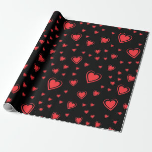 Hearts pattern wrapping paper