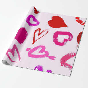 Hearts pattern wrapping paper