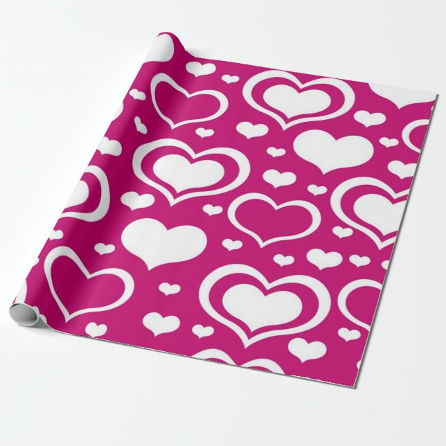 Hearts pattern wrapping paper (Unrolled)