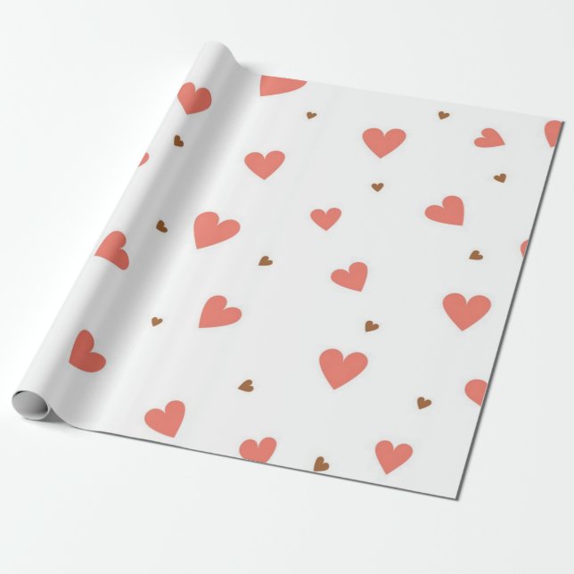 Hearts pattern wrapping paper (Unrolled)