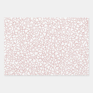 Hearts pattern wrapping paper sheet