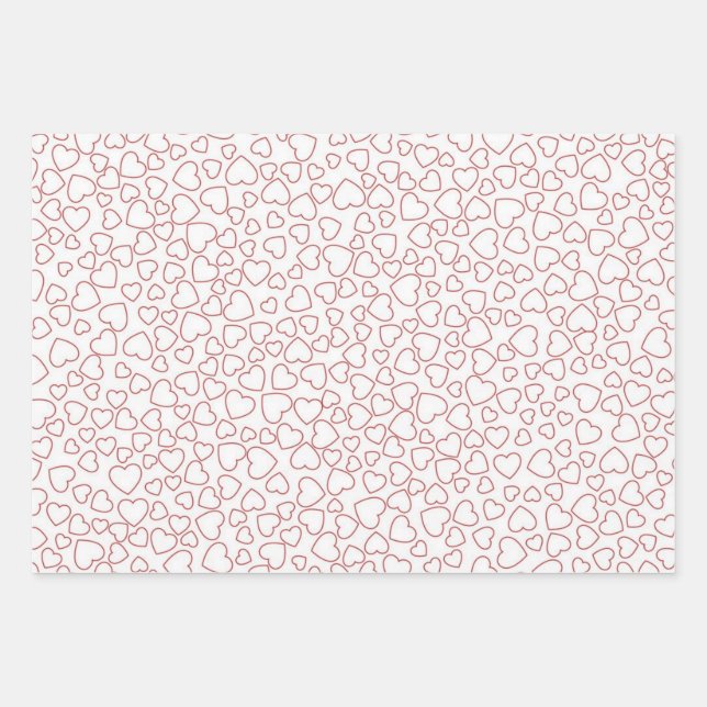 Hearts pattern wrapping paper sheet (Front)