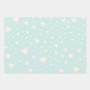 Hearts pattern wrapping paper sheet