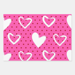 Hearts pattern wrapping paper sheet