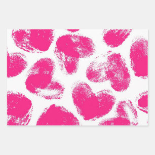 Hearts pattern wrapping paper sheet