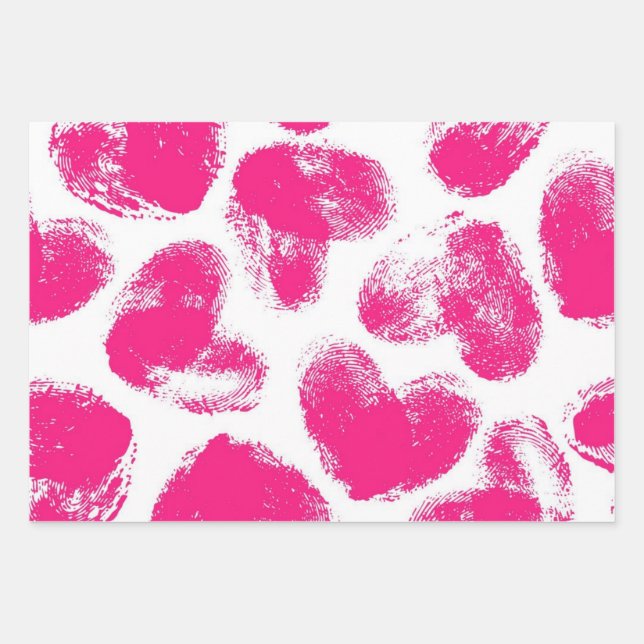Hearts pattern wrapping paper sheet (Front)