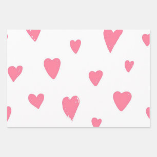 Hearts pattern wrapping paper sheet