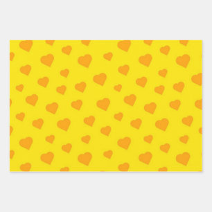 Hearts pattern wrapping paper sheet