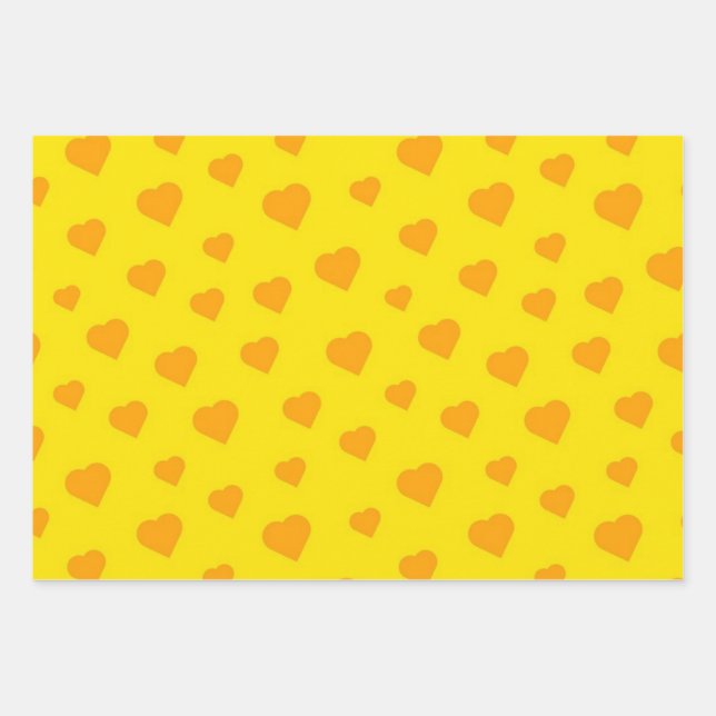 Hearts pattern wrapping paper sheet (Front)