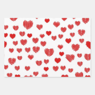 Hearts pattern wrapping paper sheet