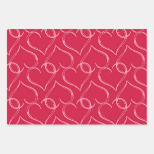 Hearts pattern wrapping paper sheet