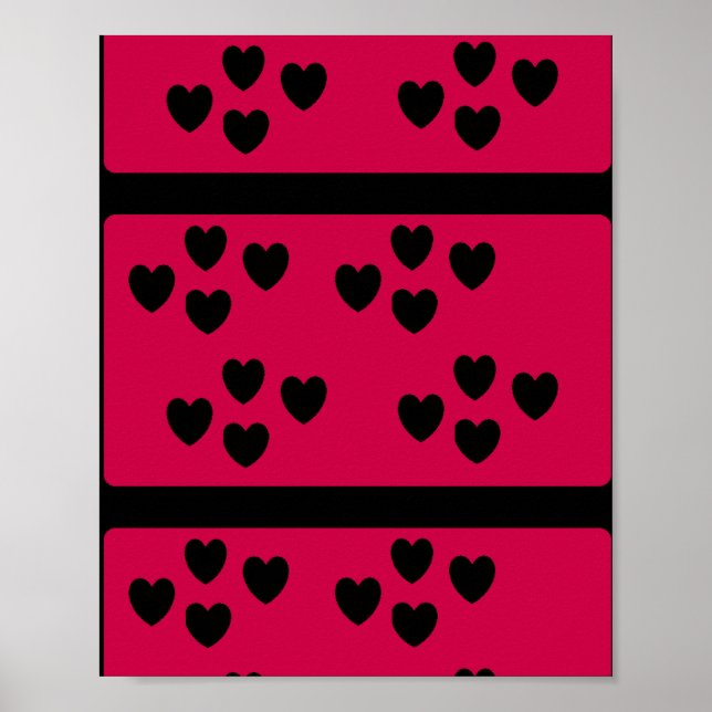 Hearts patterned background on poster (Front)