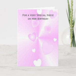 Hearts Personalised Niece Birthday Card