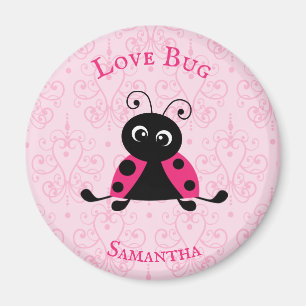 Hearts Personalized Ladybug Magnet