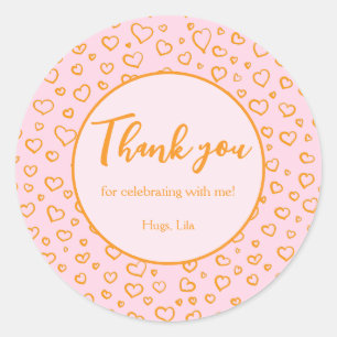 Hearts Personalized Party Stickers
