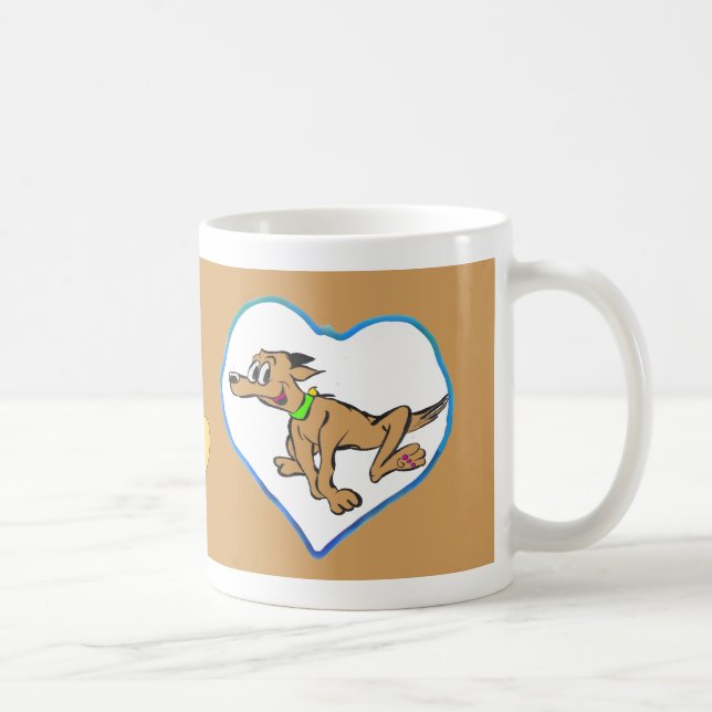 Hearts Photo Coffee Mug Brown (Right)