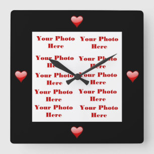 Hearts Photo Frame Wall Clock
