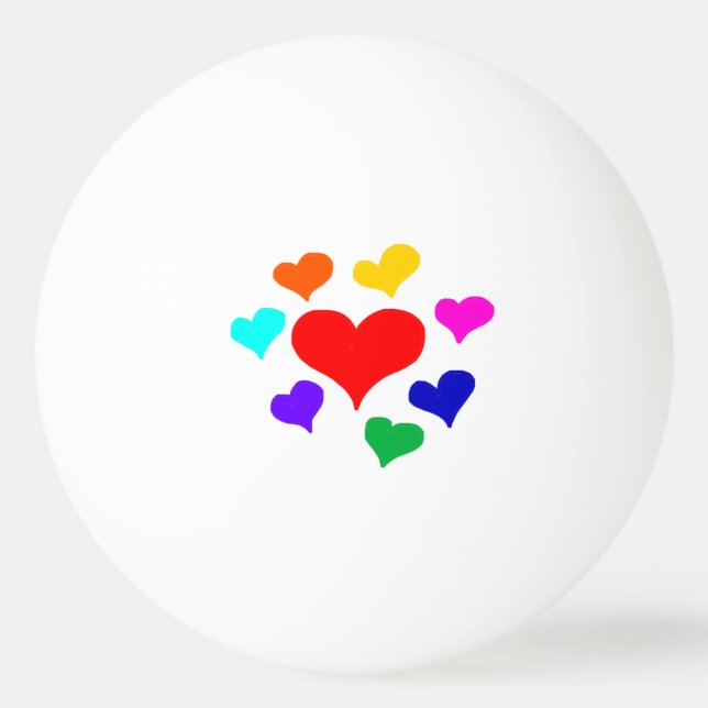 Hearts Ping Pong Ball (Front)