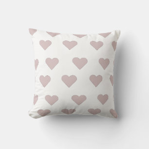 Hearts pink & white throw pillow
