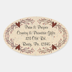 Hearts & Pip Berry Oval Sticker