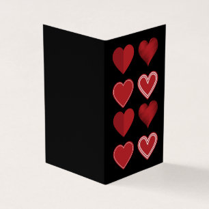 Hearts Platonic Valentine Carte pour notes 25pk